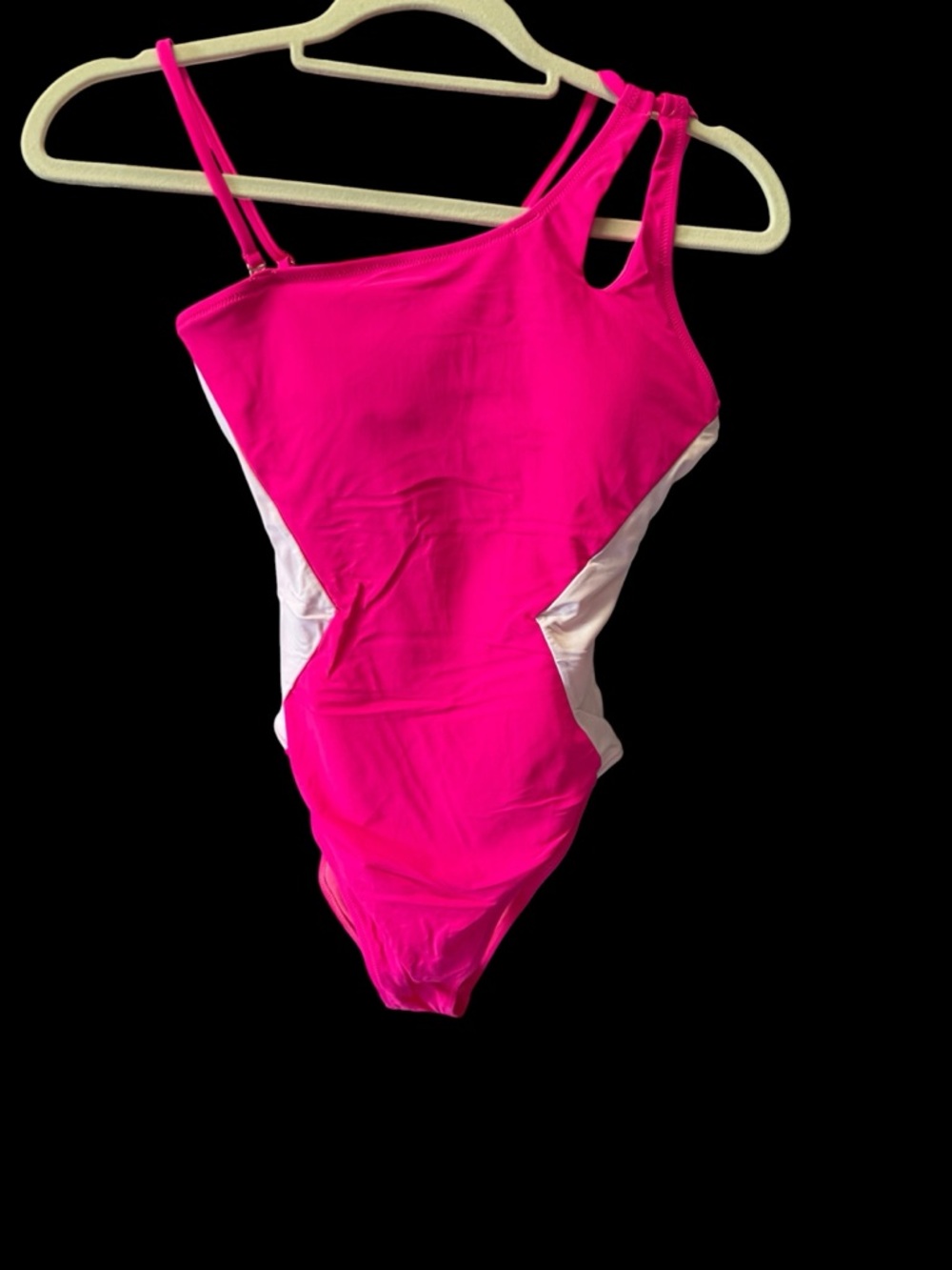 Hot Pink One-Shoulder Women’s One-Piece Swimsuit